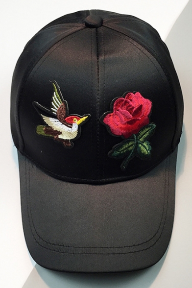 New Stylish Embroidery Floral Bird Pattern Outdoor Baseball Cap