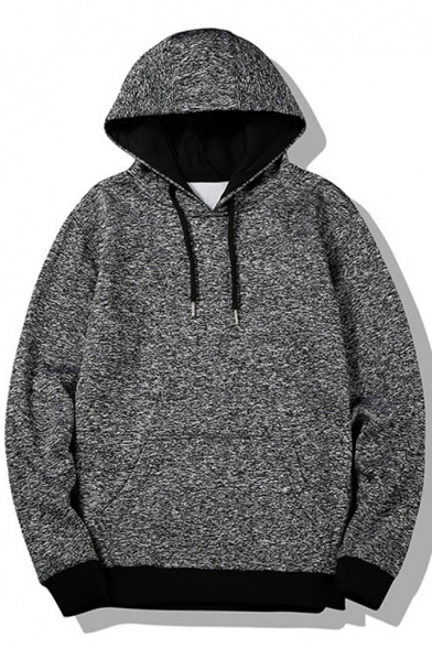 New Stylish Print Drawstring Hood Long Sleeve Leisure Unisex Hoodie