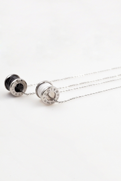 Number Printed Needle-Ring-Shaped Necklace