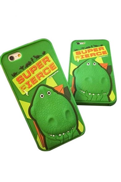 3D Dinosaur Letter Pattern Silicone iPhone Case