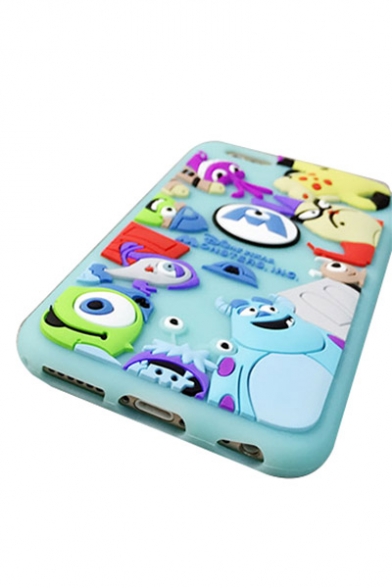 3D Monsters Cartoon Pattern Silicone iPhone Case
