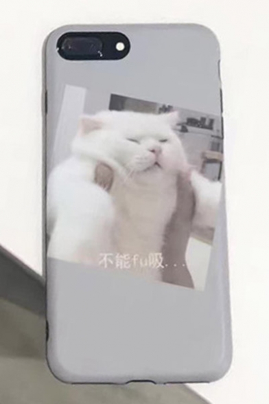 Cute White Kitty Cat Printed iPhone Case