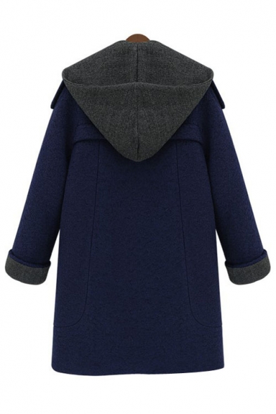 Fashion Fake Two-Piece Long Sleeve Tunic Hooded Coat