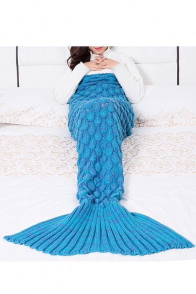 New Collection Mermaid's Tail Shape Simple Plain Blanket
