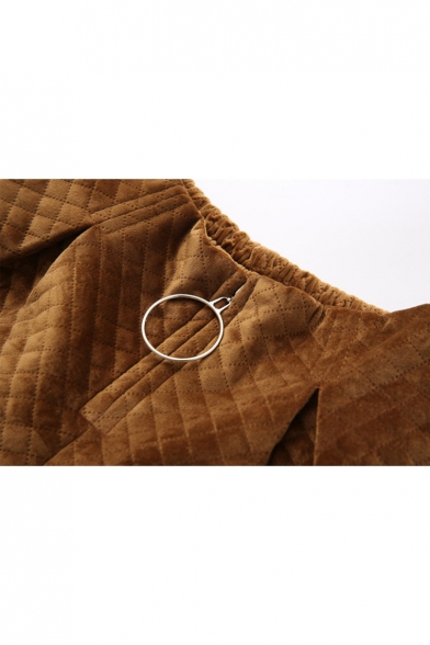 New Stylish Rhombus Detail Plain Zip Fly Shorts