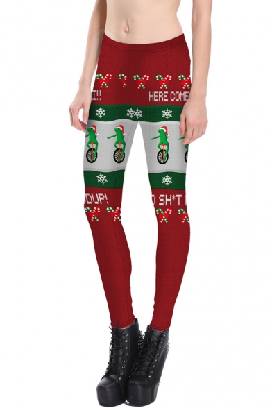 Fashion 3D Christmas Print Elastic Waist Leggings