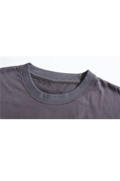 Stylish Round Neck Short Sleeve Panel Grommet Layered T-Shirt