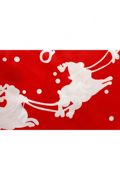 New Fashion Christmas Santa Cartoon Letter Print A-Line Midi Skirt