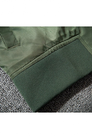 New Stylish Letter Print Long Sleeve Stand-Up Zipper Bomber Jacket