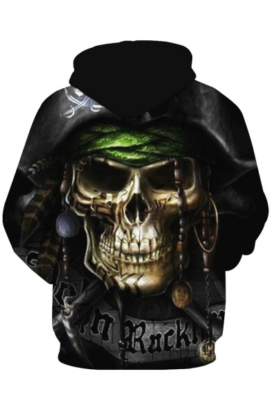 New Fashion Skull Pirate Print Long Sleeve Hoodie