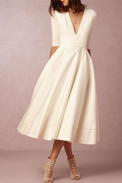 Elegant Midi Dresses With Sleeves ...