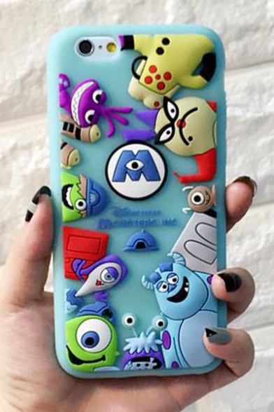 3D Monsters Cartoon Pattern Silicone iPhone Case