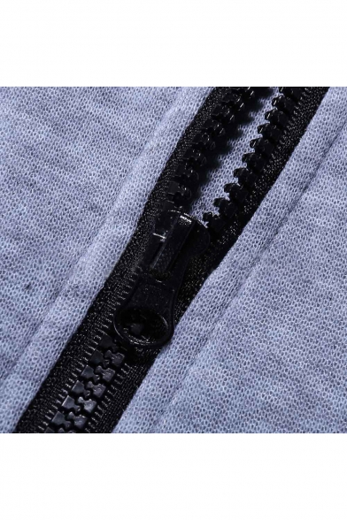 New Stylish Long Sleeve Lapel Zipper Simple Plain Coat