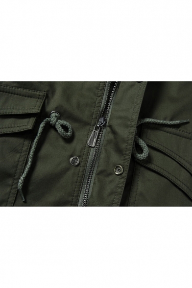 New Stylish Stand-Up Collar Long Sleeve Plain Zipper Jacket