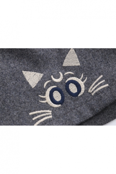 New Fashion Cartoon Cat Embroidered Elastic Waist Shorts