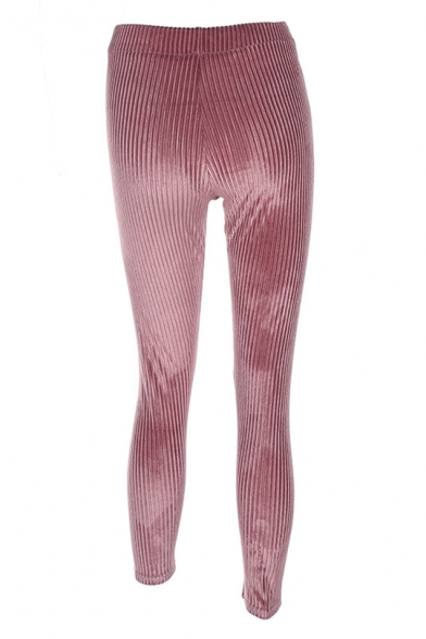 Hot Fashion Drawstring Waistband Simple Plain Skinny Pants