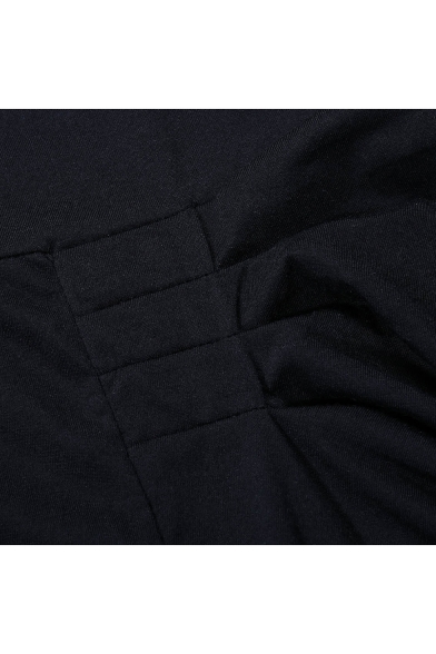 Simple Plain Split Side Asymmetric Hem Sleeveless Midi Dress