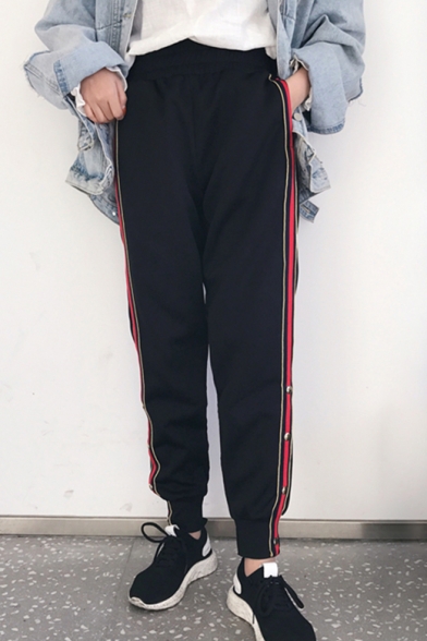 track pants buttons side