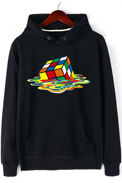 

Stylish Melting Rubik's Cube Pattern Long Sleeves Pullover Hoodie with Pocket, Black;blue;red;white;gray, LC457598