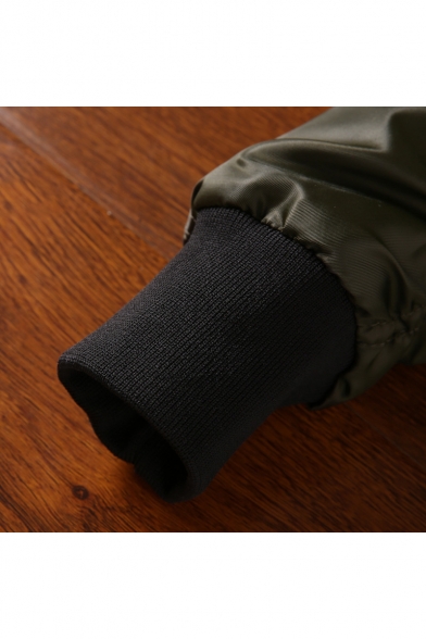 Fashion Print Long Sleeve Zipper Stand-Up Collar Bomber Jacket