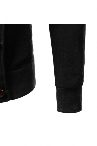 New Stylish Zip Up Long Sleeve Hooded Simple Plain Coat