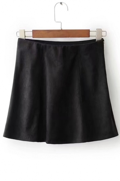 Hot Popular Simple Plain A-Line Mini Skirt