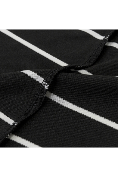 Popular Striped Pattern Applique Long Sleeve Leisure Cardigan