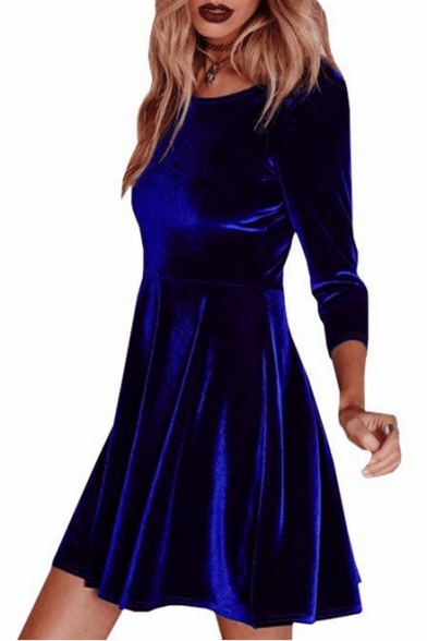 one piece dress in velvet