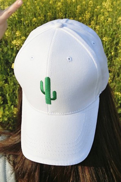 New Collection Embroidery Cactus Pattern Outdoor Baseball Cap