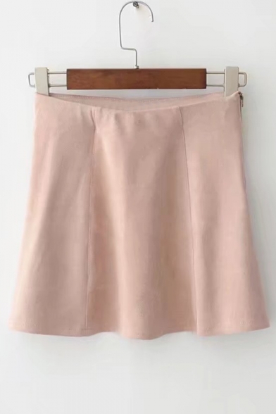 Hot Popular Simple Plain A-Line Mini Skirt