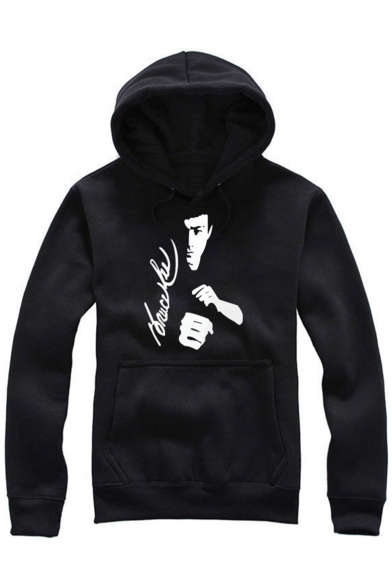 Cool Chinese Kung Fu Pattern Long Sleeves Pullover Hoodie with Pocket
