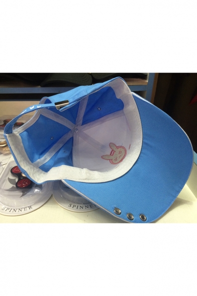 Chic Rabbit Color Block Letter Pattern Ears Embellished Baseball Cap Hat