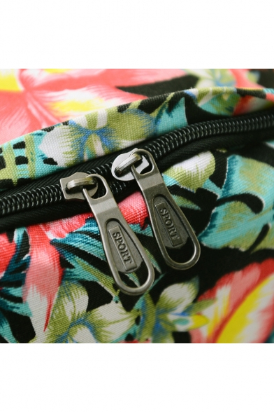 Popular Tropical Plants Printed Zippered Backpack Schoolbag
