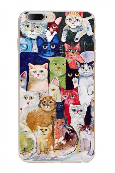 Fancy Cat Cartoon Pattern Soft iPhone Mobile Phone Case
