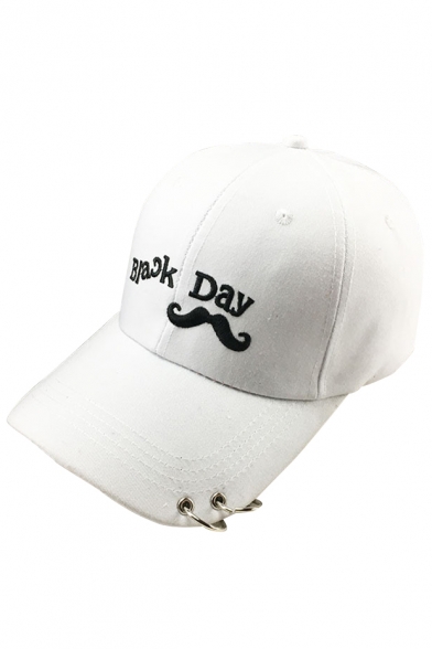 Chic Embroidered Mustache Letter Pattern Casual Cap for Couple