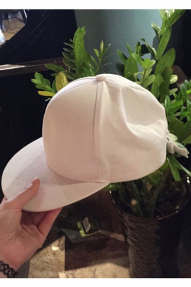 Casual Sweetheart Bow Tie Embellished White Cute Girlish Baseball Cap Hat