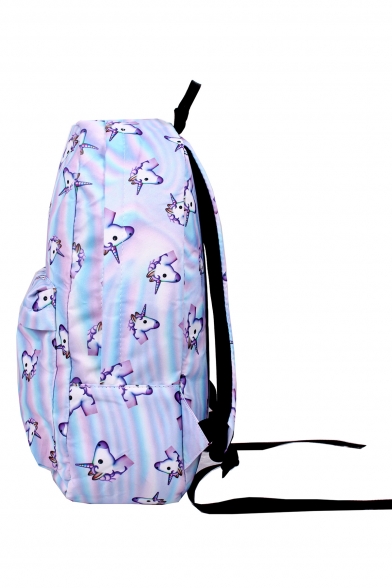 Repetitive Cartoon Unicorn Print Backpack/School Bag