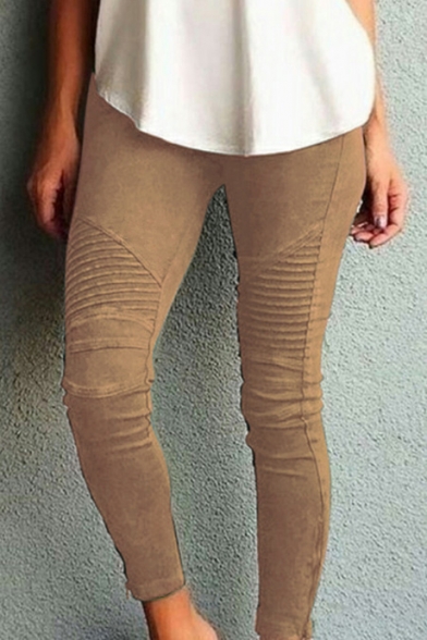 Stylish Slim-Fit Slim Leg Elastic Waist Women's Skinny Pants