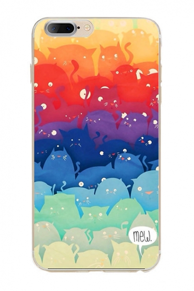 Chic Colorful Cat Cartoon Pattern iPhone Mobile Phone Case
