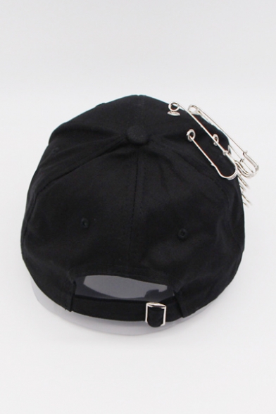 Popular Safety Pin Embellished Grommet Detail Baseball Cap Hat
