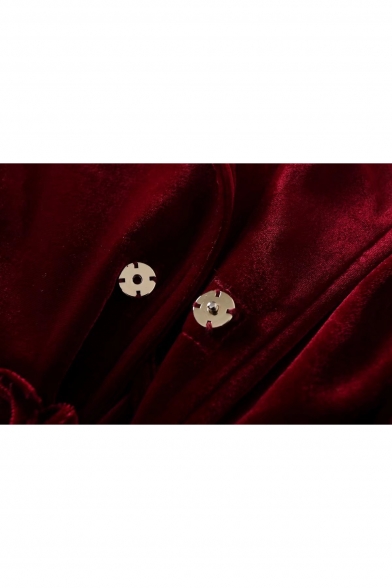 Retro Crane Embroidered Notch Lapel Long Sleeve Split Side Tie Coat