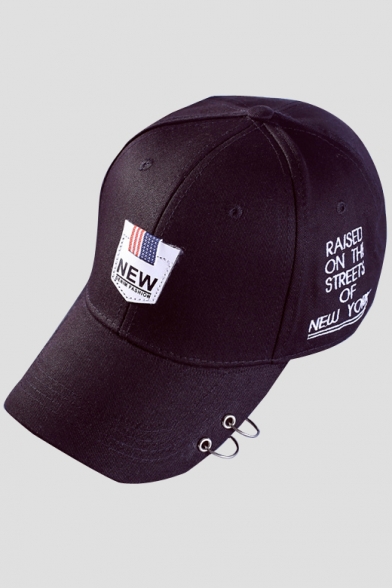 Cool Letter Badge Pattern Hoop Detail Sport Baseball Cap Hat