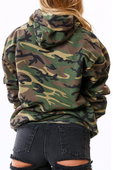 Winter Fashion Camouflaged Pattern Long Sleeves Oversize Hoodie with Pocket