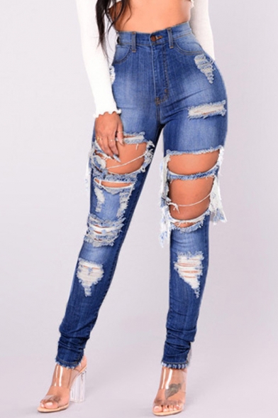 high waisted ripped jeans outfit