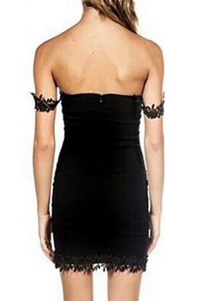 bodycon off shoulder dress with plunging neckline