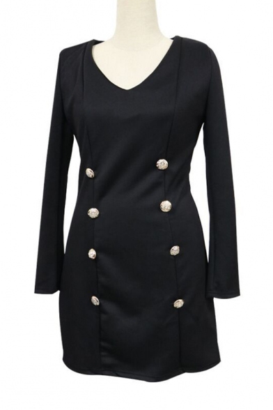 long sleeve dress with buttons