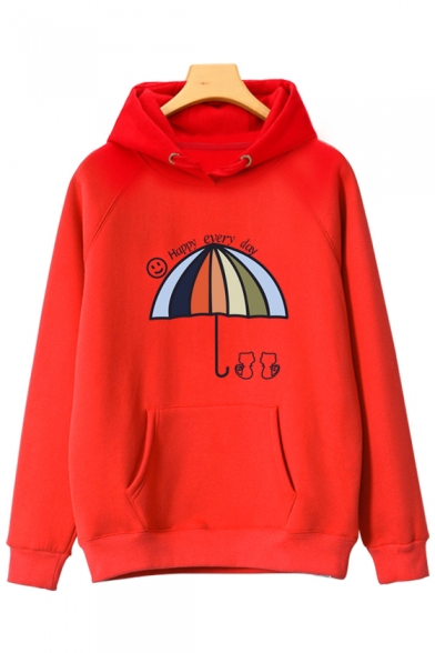 Spring's New Arrival Umbrella Letter Printed Long Sleeve Hoodie