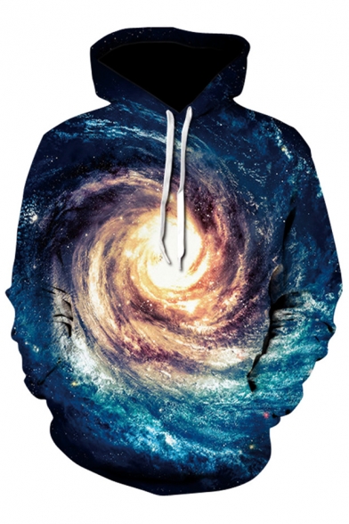 Hot Stylish Galaxy Whirlpool Print Long Sleeves Pullover Hoodie
