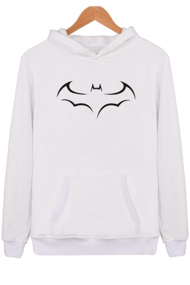 Pop Fashion Bat Pattern Long Sleeves Pullover Pocket Hoodie