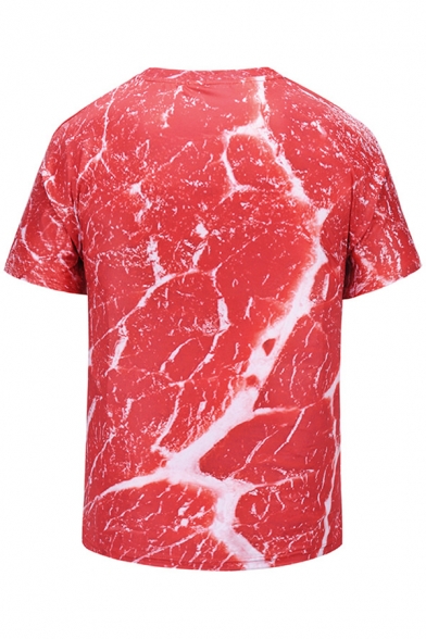 Meat Printed Round Neck Short Sleeve Oversize Tee